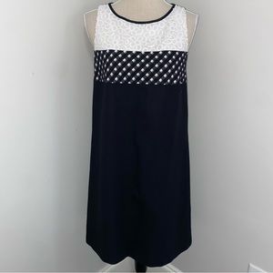 Paule Ka black & white colorblock sleeveless shift dress size FR 38 US 6